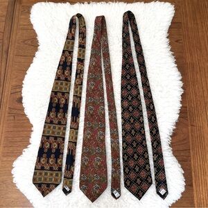 Vintage Silk Necktie Tie Lot of 3 Metropolitan Museum of Art Met Preppy Academia